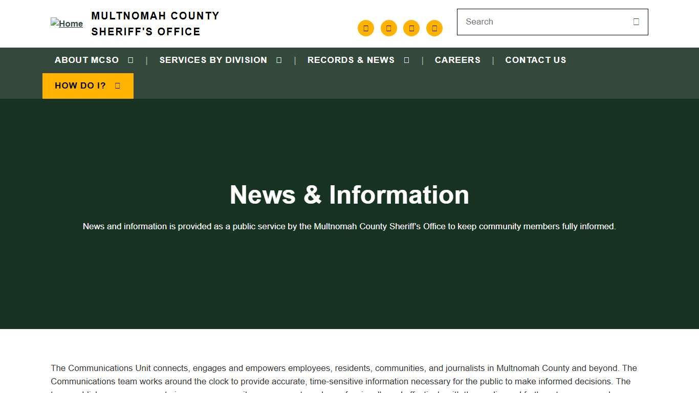 News & Media Multnomah County Sheriff's Office